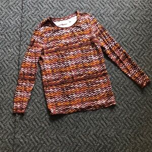 Rafaella Women's Long Sleeve Top - Multicolor Waves